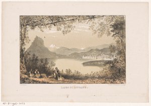 Vista del lago de Lugano Lago di Lugano (título sobre objeto) de Carel Christiaan Antony Last