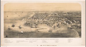 Puerto de Odesa Vista de pájaro de Odessa con sus puertos y fortificaciones (título sobre el objeto) de Carel Christiaan Antony Last