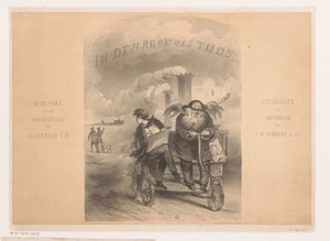 Padre tiempo y artista en una máquina de vapor Portada de: En el humo del tiempo En el humo del tiempo (título de la serie sobre el objeto)