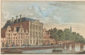 Edificio de Felix Meritis en Ámsterdam, hacia 1790 Edificio de la Sociedad Felix Meitis en Amsterdam / Edifices de la societe dit Félix Méritis à Amsterdam (título sobre el objeto) de Carel Frederik Bendorp (I)