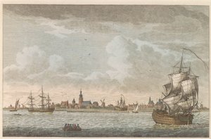 Vista de Hoorn, hacia 1790 Vista de la ciudad de Hoorn / Vue dela Ville de Horn, situee sur le bord du Zuiderzee (título sobre el objeto) de Carel Frederik Bendorp (I)