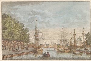 Puerto de Middelburg, hacia 1790 El puerto de Middelburg / Le port de Middelburg (título sobre el objeto) de Carel Frederik Bendorp (I)