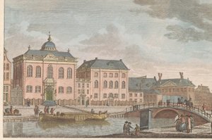 Sinagoga Alta Alemana en Ámsterdam, hacia 1790 Alta Iglesia Judía Alemana en Amsterdam / Sijnagogue Allemandé à Amsterdam (título sobre el objeto)