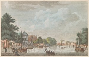 Spaarne en Haarlem, hacia 1790 Het Binnen Spaarne en Haarlem / Riviere este interior de repuesto en Haarlem (título sobre el objeto) de Carel Frederik Bendorp (I)