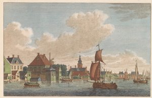 Westzaandam, alrededor de 1790 El Binnen-Zaan a la iglesia en West-Zaandam / Saan Interieur prise du Coté de L