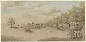 Cementerio con cortejo fúnebre en la India de Carel Frederik Reimer