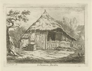 Cortijo con puerta superior abierta En Emmen en Drenthe (título sobre objeto) Paisajes (1-6) (título de la serie)