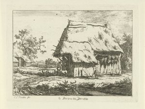 Pastor en un redil Te Drown in Drenthe (título sobre el objeto) Paisajes (1-6) (título de la serie)