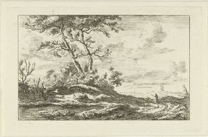 Pastor en un camino rural Paisajes (a-f) (título de la serie) de Carel Lodewijk Hansen