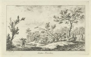 coleccionista de madera Buyten Haarlem (título sobre el objeto) Paisajes (a-f) (título de la serie) de Carel Lodewijk Hansen