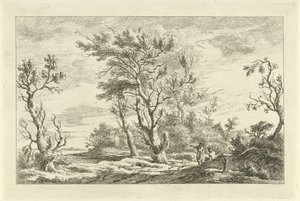 Viajeros en un paisaje Paisajes (A-F) (título de la serie) de Carel Lodewijk Hansen