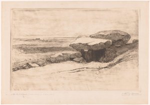 Dolmen de Rondossec en la costa cerca de Plouharnel de Carel Nicolaas Storm van 