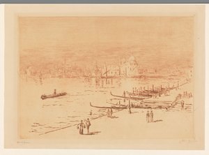 Muelle con paseantes en Venecia de Carel Nicolaas Storm van 