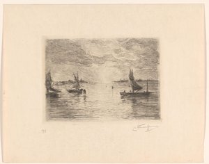 Laguna al atardecer de Carel Nicolaas Storm van 