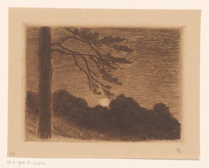 Paisaje con luna creciente de Carel Nicolaas Storm van 