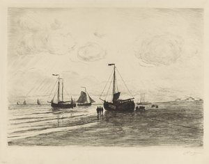En la playa, cerca de Katwijk de Carel Nicolaas Storm van 