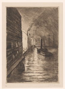 Astillero en Vlissingen en la noche de Carel Nicolaas Storm van 