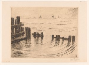Paisaje marino con espigones cerca de Flushing
Brise-lames, Flessingue (título original)