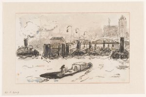 Vista del puerto de Hamburgo de Carel Nicolaas Storm van 