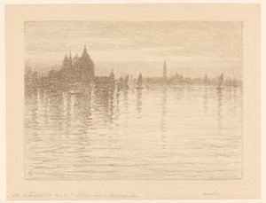 Vista de la Basílica de Santa Maria della Salute desde el agua de Carel Nicolaas Storm van 