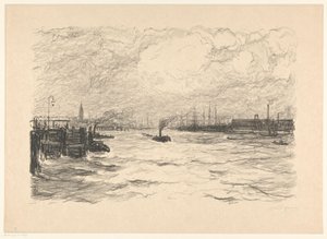 Remolcador en el puerto de Hamburgo
