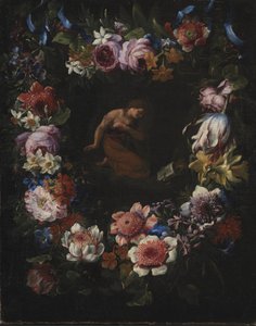 Una corona de flores de Carel de Vogelaer