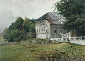 Casa de un notario público en Drøbak (óleo sobre lienzo) de Carl Edvard Diriks