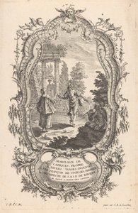 pareja bailando Figuras en paisajes (título de la serie) 9me Livre I Morceaux De Caprices, Propre A Divers Usages (título de la serie sobre el objeto) de Carl Albert von Lespilliez