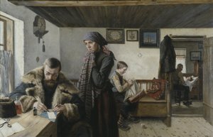 El médico llama, c.1900 (óleo sobre lienzo) de Carl Aspelin