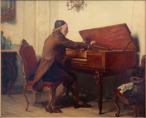Hombre en el clavicordio de Carl Bernhard Schlösser