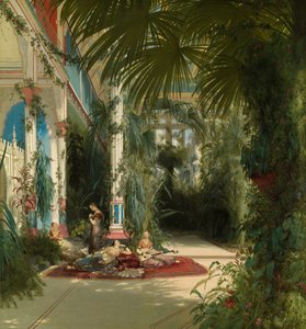 Alemán: Das Innere des Palmenhauses auf der Pfaueninsel bei Potsdam The Interior of the Palm House on the Pfaueninsel Near Potsdam de Carl Blechen