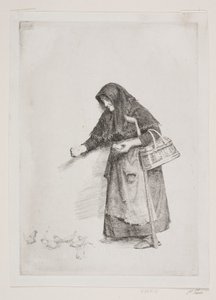 La mujer de los gorriones de Carl Bloch