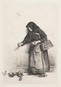 La mujer de los gorriones de Carl Bloch