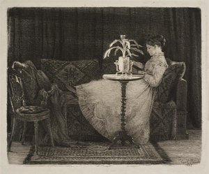 Dama leyendo de Carl Bloch