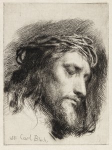 Cabeza de Cristo coronado de espinas de Carl Bloch
