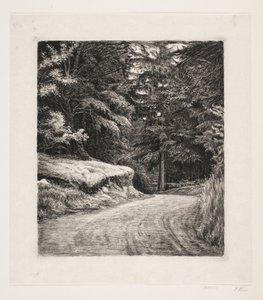 El camino en el bosque de pinos de Carl Bloch