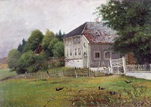 Casa de un notario público, Drobak (óleo sobre lienzo)