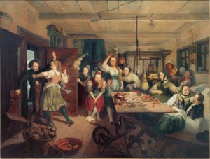 Sala de hilar en Londorf de Carl Engel von Rabenau