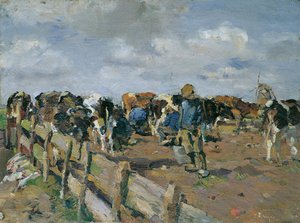 Ordeñar las vacas de Carl Fahringer