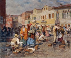 Mercado de pescado en Venecia