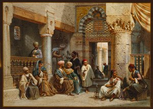 Figuras árabes en una casa de café de Carl Friedrich Heinrich Werner
