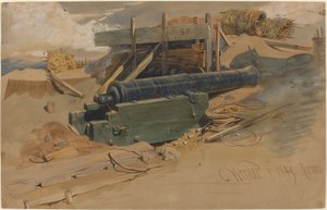 Cañón junto a un baluarte de Carl Friedrich Heinrich Werner