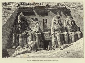 Egipto - Fachada del templo subterráneo de Abu Simbel de Carl Friedrich Heinrich Werner