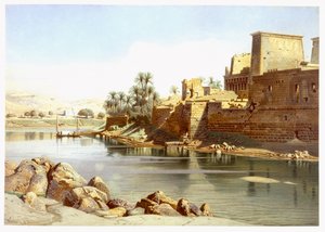Templo de Isis en Philae, 1870 de Carl Friedrich Heinrich Werner