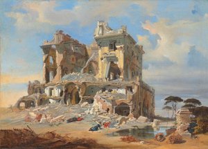 La Batalla del Casino dei Quattro Venti durante el Sitio de Roma de Carl Friedrich Heinrich Werner