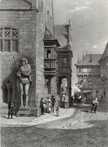 Ayuntamiento, Halberstadt, grabado por E. Joubert, impreso por Cassell & Company Ltd (grabado) de Carl Friedrich Heinrich Werner