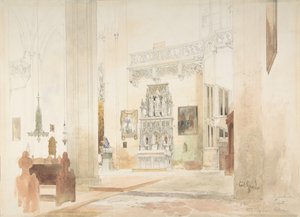Interior de la iglesia de San Severino en Erfurt, 1855 de Carl Georg Anton Graeb