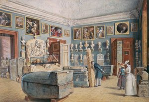 La sala de los sarcófagos egipcios y de Mitra