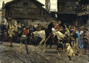 La entrada vergonzosa de Peder Jakobsson y Maestro Knut en Estocolmo en 1526