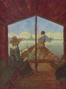Una góndola en el Elba, cerca de Dresde de Carl Gustav Carus